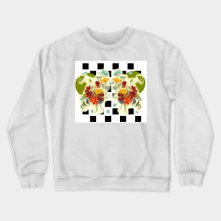 Bunch of flowers on plaid Crewneck Sweatshirt